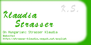 klaudia strasser business card